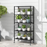 5-Tier Adjustable Shelves with Wheels for Garage Kitchen Balcony