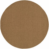 8' X 8' Tan Round Stain Resistant Indoor Outdoor Power Loomed Area Rug