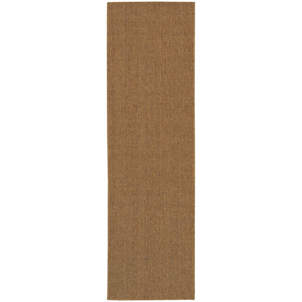 2' X 8' Tan Stain Resistant Indoor Outdoor Area Rug