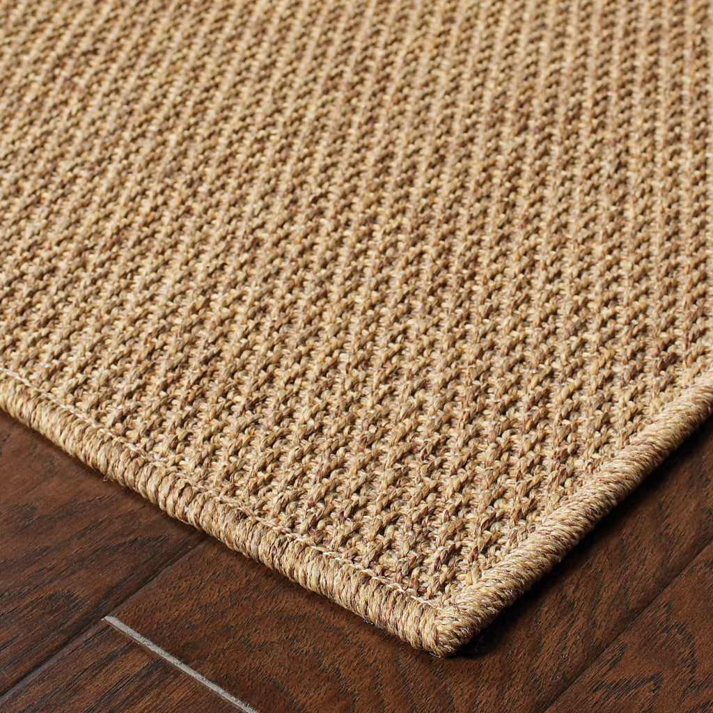 5' X 8' Tan Stain Resistant Indoor Outdoor Area Rug