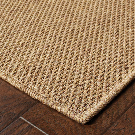 7' X 10' Tan Stain Resistant Indoor Outdoor Area Rug