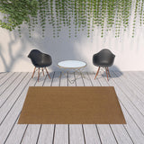 7' X 10' Tan Stain Resistant Indoor Outdoor Area Rug