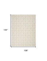 9' X 12' Ivory And Grey Floral Stain Resistant Non Skid Area Rug