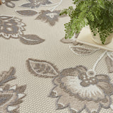 7' X 10' Beige Floral Non Skid Indoor Outdoor Area Rug