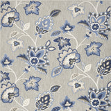 7' X 10' Blue And Grey Floral Stain Resistant Non Skid Area Rug