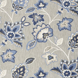 8' X 11' Blue and Gray Floral Non Skid Indoor Outdoor Area Rug