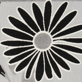 8' X 11' Black and White Floral Non Skid Indoor Outdoor Area Rug