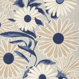 8' X 11' Blue and Gray Floral Non Skid Indoor Outdoor Area Rug