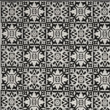 4' X 6' Black And White Fleur De Lis Stain Resistant Non Skid Area Rug