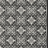 5' X 8' Black And White Fleur De Lis Stain Resistant Non Skid Area Rug