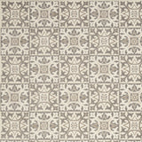 6' X 9' Ivory And Grey Fleur De Lis Stain Resistant Non Skid Area Rug