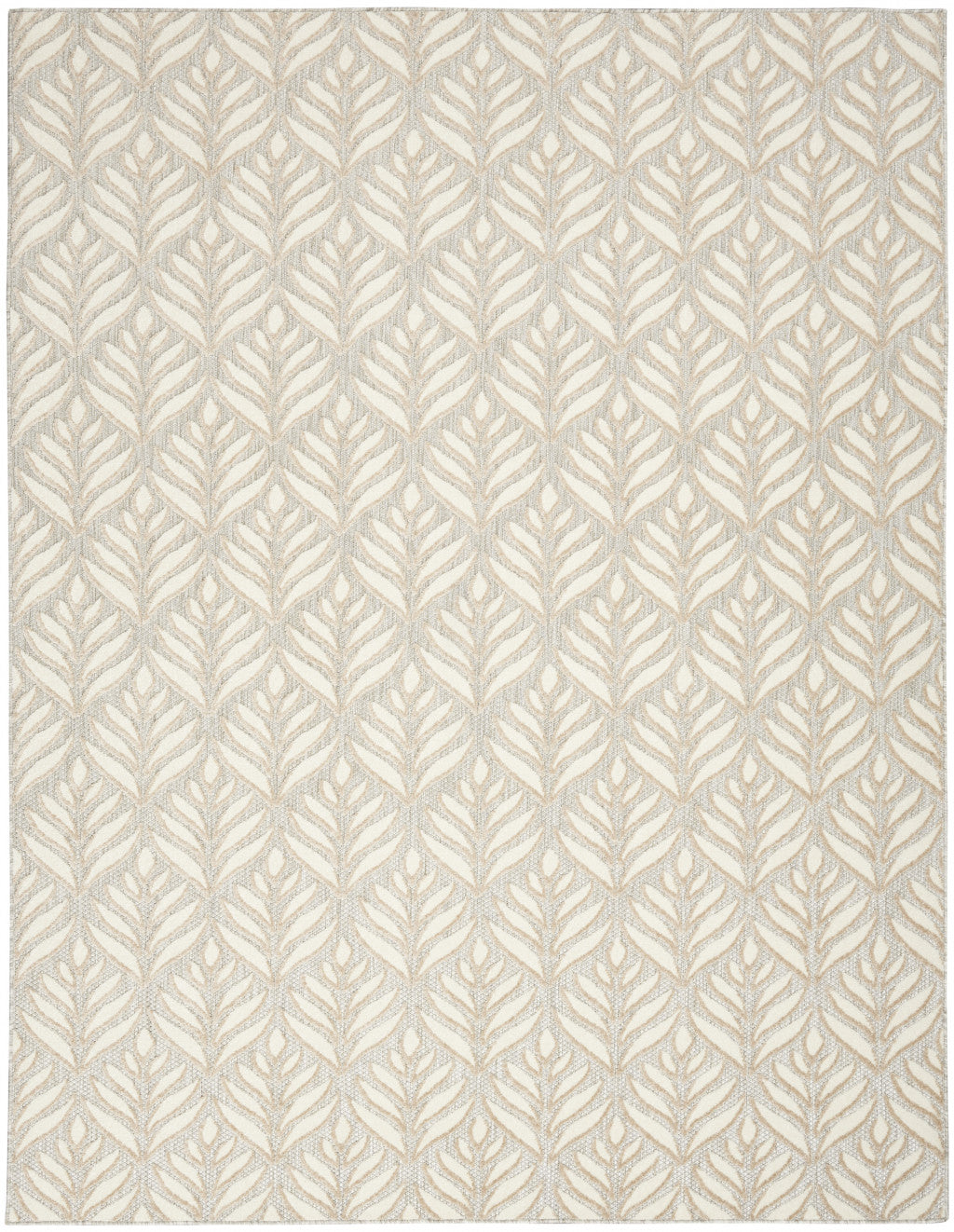 4' X 6' Ivory And Grey Floral Stain Resistant Non Skid Area Rug