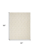 4' X 6' Ivory And Grey Floral Stain Resistant Non Skid Area Rug