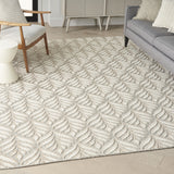 4' X 6' Ivory And Grey Floral Stain Resistant Non Skid Area Rug