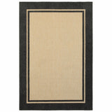 2' X 3' Beige and Black Stain Resistant Indoor Outdoor Area Rug