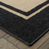 2' X 3' Beige and Black Stain Resistant Indoor Outdoor Area Rug