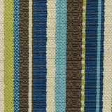 7' X 10' Blue and Green Striped Stain Resistant Indoor Outdoor Area Rug