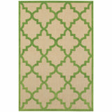 8' X 11' Green Geometric Stain Resistant Indoor Outdoor Area Rug