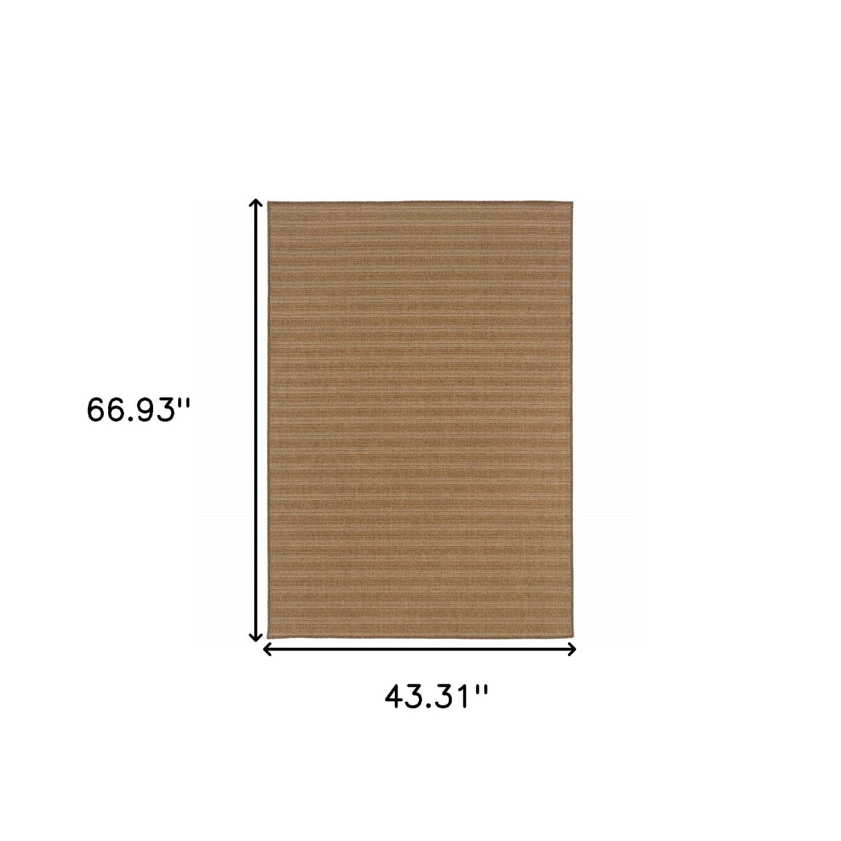 4' X 6' Tan Striped Stain Resistant Indoor Outdoor Area Rug