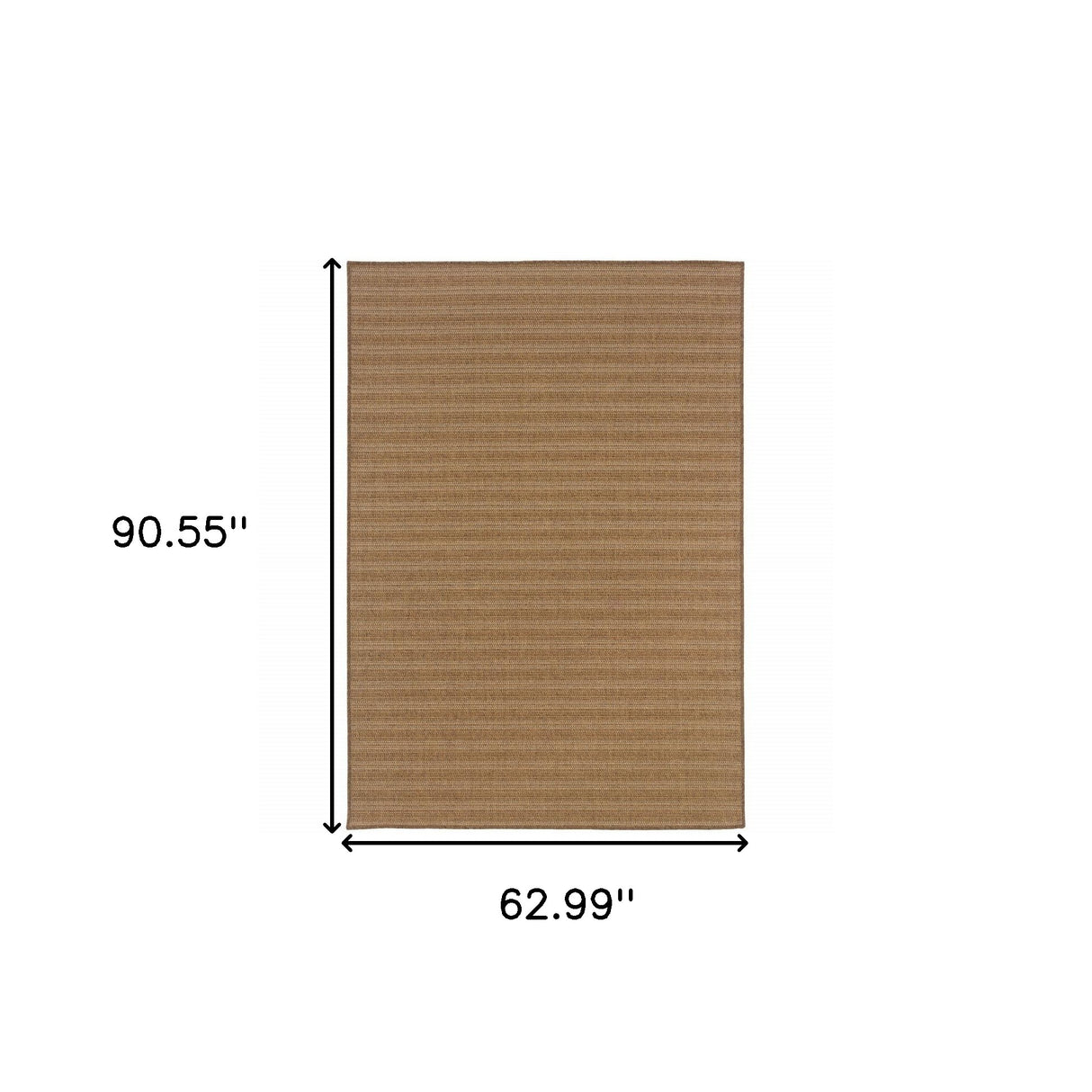 5' X 8' Tan Striped Stain Resistant Indoor Outdoor Area Rug