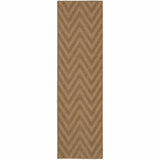 2' X 8' Tan Geometric Stain Resistant Indoor Outdoor Area Rug