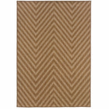 4' X 6' Tan Geometric Stain Resistant Indoor Outdoor Area Rug