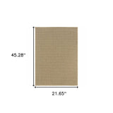 2' X 4' Beige Stain Resistant Indoor Outdoor Area Rug