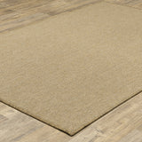 7' X 10' Beige Stain Resistant Indoor Outdoor Area Rug