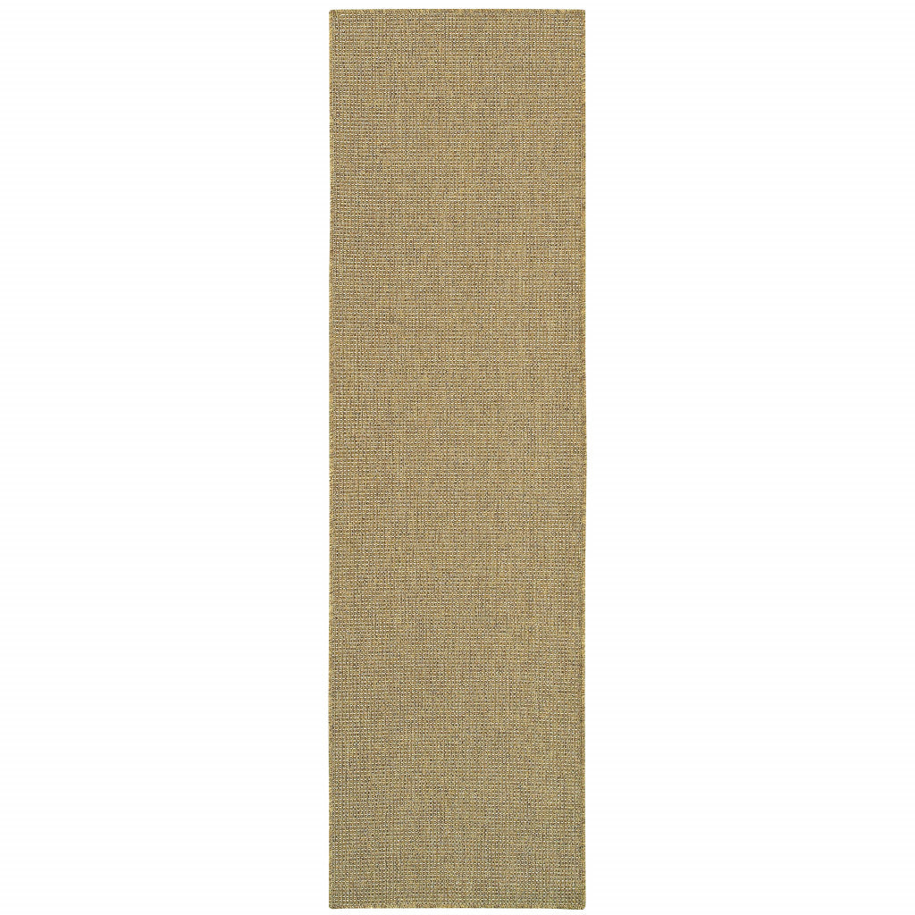 2' X 8' Tan Stain Resistant Indoor Outdoor Area Rug