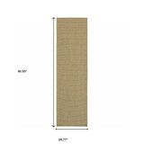 2' X 8' Tan Stain Resistant Indoor Outdoor Area Rug