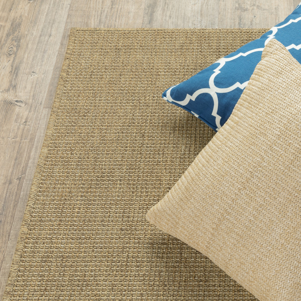 4' X 6' Tan Stain Resistant Indoor Outdoor Area Rug