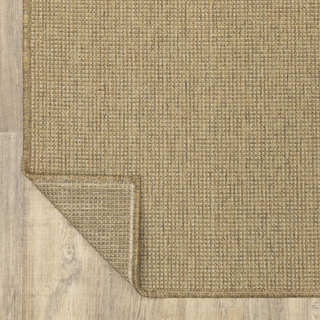 8' X 11' Tan Stain Resistant Indoor Outdoor Area Rug