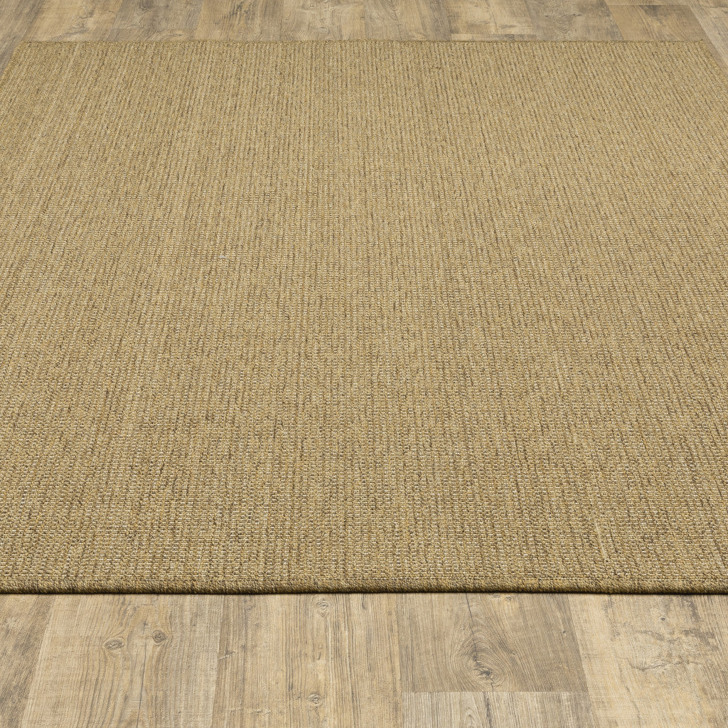 8' X 11' Tan Stain Resistant Indoor Outdoor Area Rug