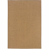 2' X 4' Tan Striped Stain Resistant Indoor Outdoor Area Rug