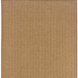 5' X 8' Tan Striped Stain Resistant Indoor Outdoor Area Rug