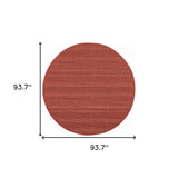 8' X 8' Red Round Stain Resistant Indoor Outdoor Area Rug