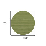 8' X 8' Green Round Stain Resistant Indoor Outdoor Area Rug