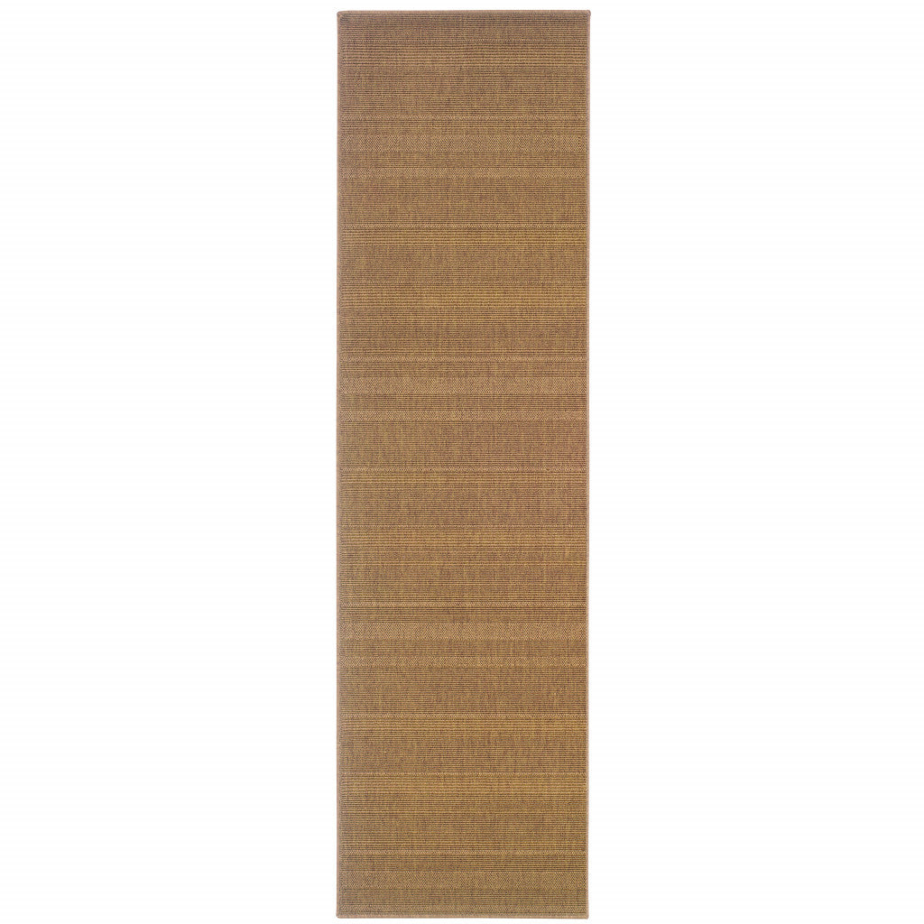 2' X 8' Tan Stain Resistant Indoor Outdoor Area Rug