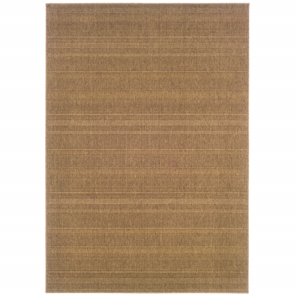 6' X 9' Tan Stain Resistant Indoor Outdoor Area Rug