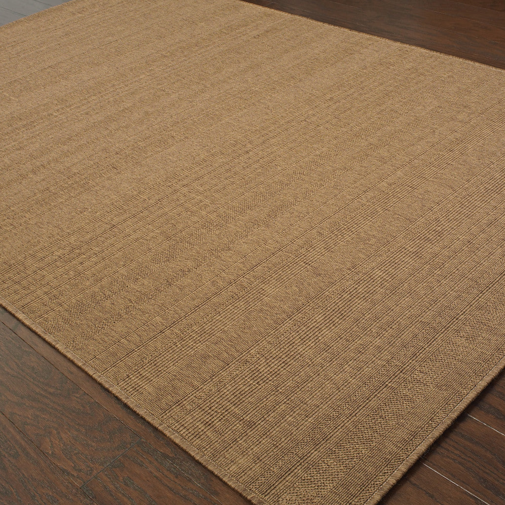 6' X 9' Tan Stain Resistant Indoor Outdoor Area Rug