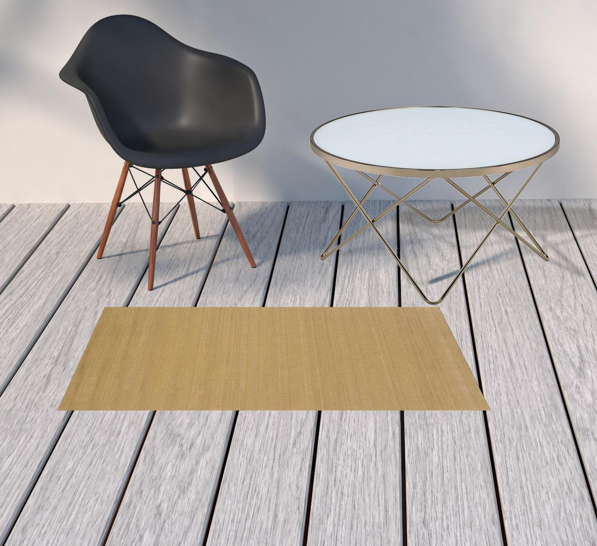 2' X 4' Beige Stain Resistant Indoor Outdoor Area Rug