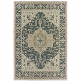 3' X 5' Gray Oriental Stain Resistant Indoor Outdoor Area Rug