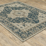 3' X 5' Gray Oriental Stain Resistant Indoor Outdoor Area Rug