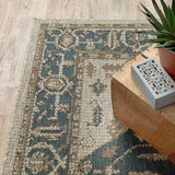 3' X 5' Gray Oriental Stain Resistant Indoor Outdoor Area Rug