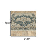 8' X 10' Gray Oriental Stain Resistant Indoor Outdoor Area Rug