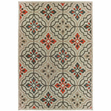 3' X 5' Gray Geometric Stain Resistant Indoor Outdoor Area Rug