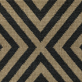 2' X 4' Black and Tan Geometric Stain Resistant Indoor Outdoor Area Rug