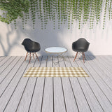 2' X 8' Gray and Ivory Geometric Stain Resistant Indoor Outdoor Area Rug