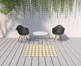 4' X 6' Gray and Ivory Geometric Stain Resistant Indoor Outdoor Area Rug