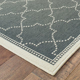 5' X 8' Gray and Ivory Geometric Stain Resistant Indoor Outdoor Area Rug